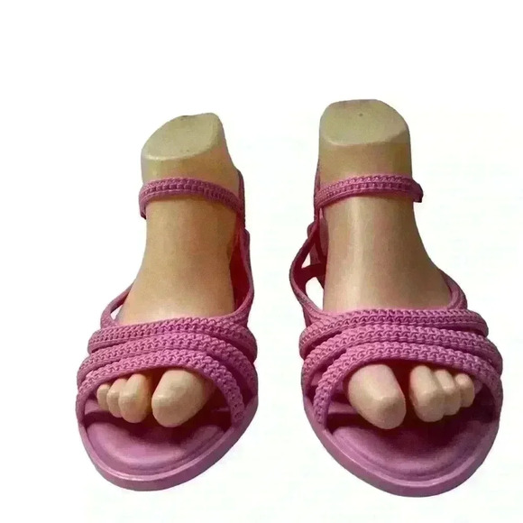 Melissa Womens Pink Braided Jelly Rubber Open Toe Sandals Size 6 - Picture 3 of 13